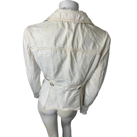 Classiques Entier white denim jean jacket button up fitted XS - Picture 4 of 8